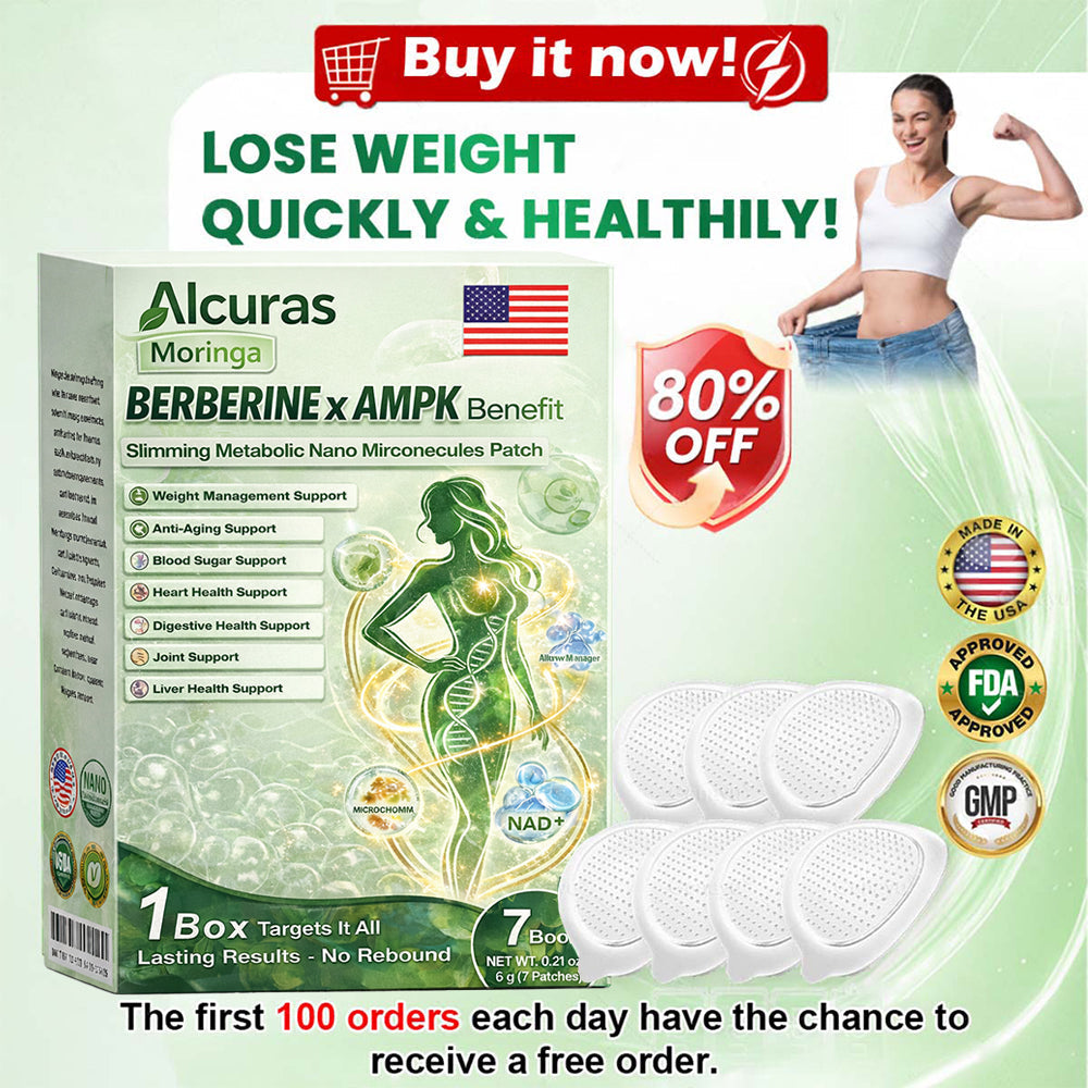 🧬Alcuras™ Moringa × Berberine × AMPK 8-Benefit Slimming & Metabolic Nano Microneedle Patch❤️