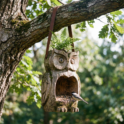 Baslayer™The Quiet Watcher  - Owl Watcher Feeder--8inch