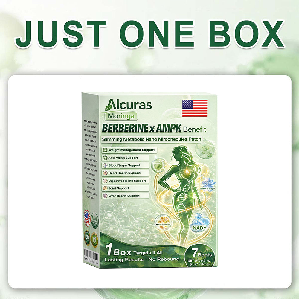 🧬Alcuras™ Moringa × Berberine × AMPK 8-Benefit Slimming & Metabolic Nano Microneedle Patch❤️
