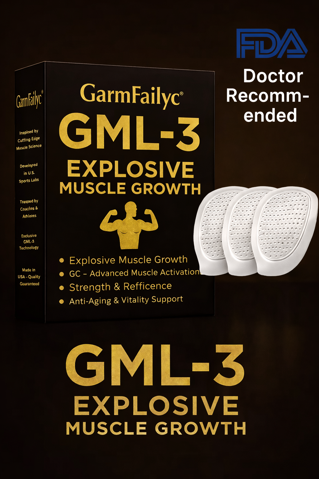 Official Store | GarmFailyc® 💪 GML-3 Disposable Muscle Patches (Just once a day, visible gains in 7 days) ✅ For skinny body, low muscle mass, poor strength, slow recovery, hormonal imbalances, and more.