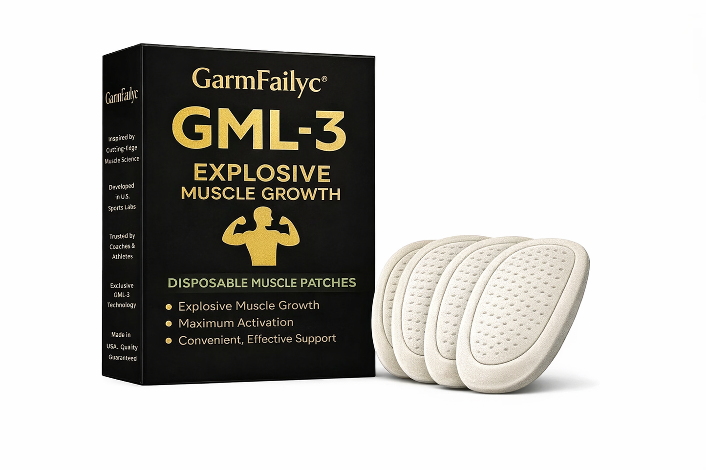 Official Store | GarmFailyc® 💪 GML-3 Disposable Muscle Patches (Just once a day, visible gains in 7 days) ✅ For skinny body, low muscle mass, poor strength, slow recovery, hormonal imbalances, and more.